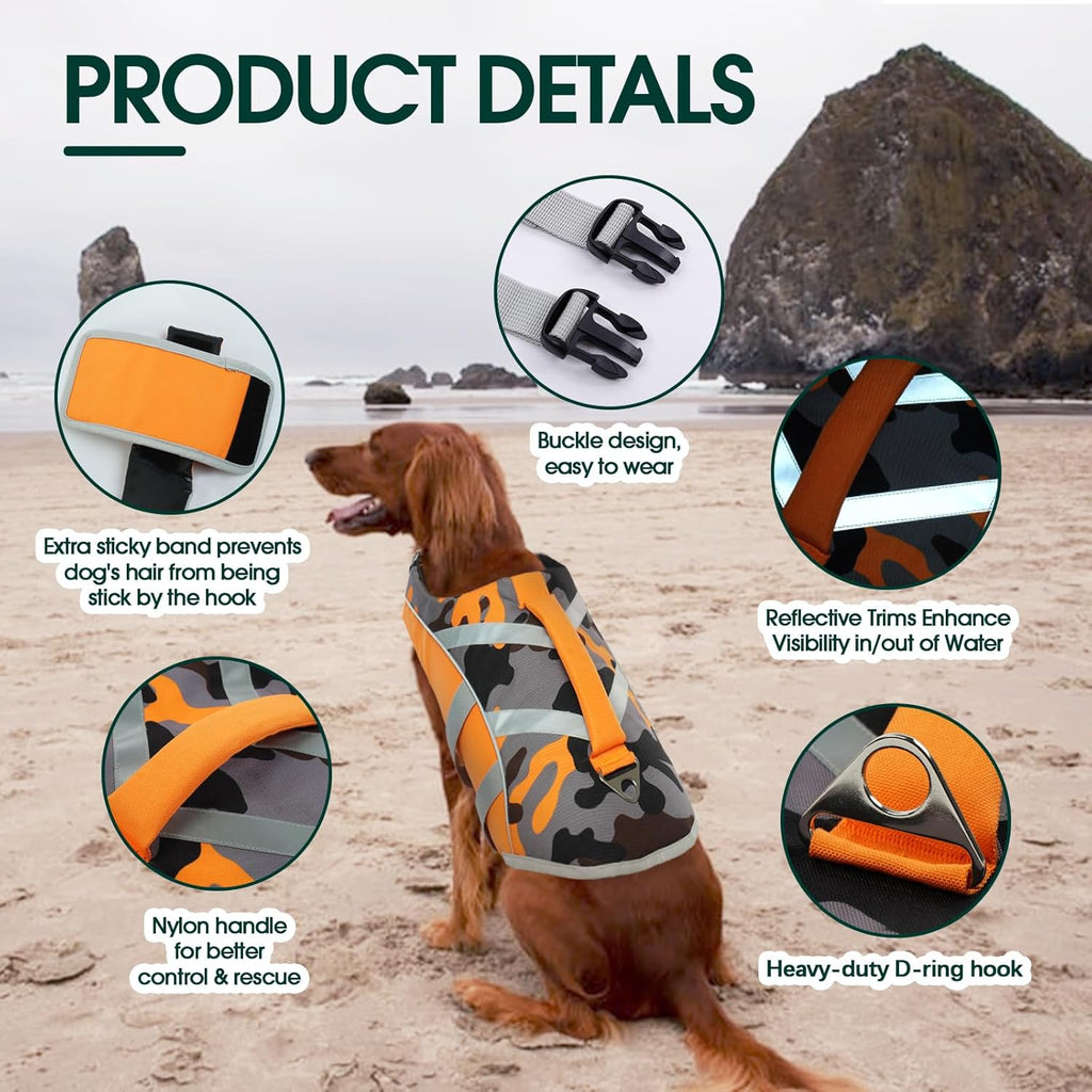 Dog Life Jacket with Reflective Stripes Yellow XL