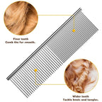 Dog Combs for Grooming, Metal Cat Comb for Removing Tangles and Knots