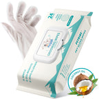 PETRIBE Dog Wipes Cleaning Deodorizing, Pet Glove Bath Wipes, Remove Dirt, Pet Grooming Cleaning Wipes for Dogs & Cats, Daily Care & Traveling, 24PCS