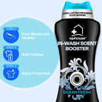 APHOUSE In-Wash Scent Booster Laundry Beads, Ocean Fresh Scent, Odor Blasters Long Lasting Freshness & Odor Eliminator for Laundry, HE Safe, 24 oz