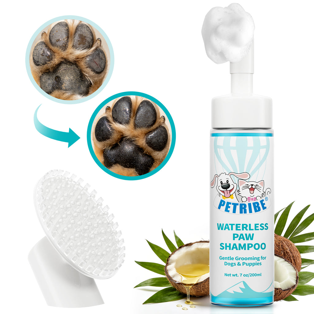 7 fl oz Dog Paw Cleaner with Built-in Brush, Foaming No-Rinse Formula for Cleaning Dirty Paws After Walks, Gentle Everyday Puppy Clean Paws