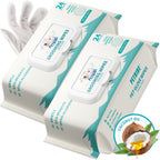 PETRIBE Dog Wipes Cleaning Deodorizing Glove Wipes for Dogs & Cats, 48 pcs, Coconut Scent, Hypoallergenic Hydrating & Nourish Fur Pet Grooming Glove Wipes, Daily Care & Traveling