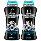 2 pack Laundry Scent Booster Beads, Long Lasting Freshness & Odor Elimination,In Wash Scent Booster Beads, Ocean Fresh Scent, For Clothes & All Washing Machines, 24 oz