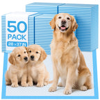 PETRIBE  50-count Extra Large Dog Pads, 28x34 Inch Super Absorbent Puppy Training Pads with Leak-Proof Backing for Dogs, Puppies & Cats