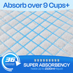 PETRIBE  50-count Extra Large Dog Pads, 28x34 Inch Super Absorbent Puppy Training Pads with Leak-Proof Backing for Dogs, Puppies & Cats