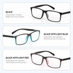 JiaLie Fashion Reading Glasses for Men Blue Light Blocking Unisex Rectangular Readers Mix Color, +1.5, 3pack