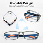 JiaLie Reading Glasses for Men Blue Light Blocking Unisex Rectangular Reading Glasses Foldable Readers, 3 pack