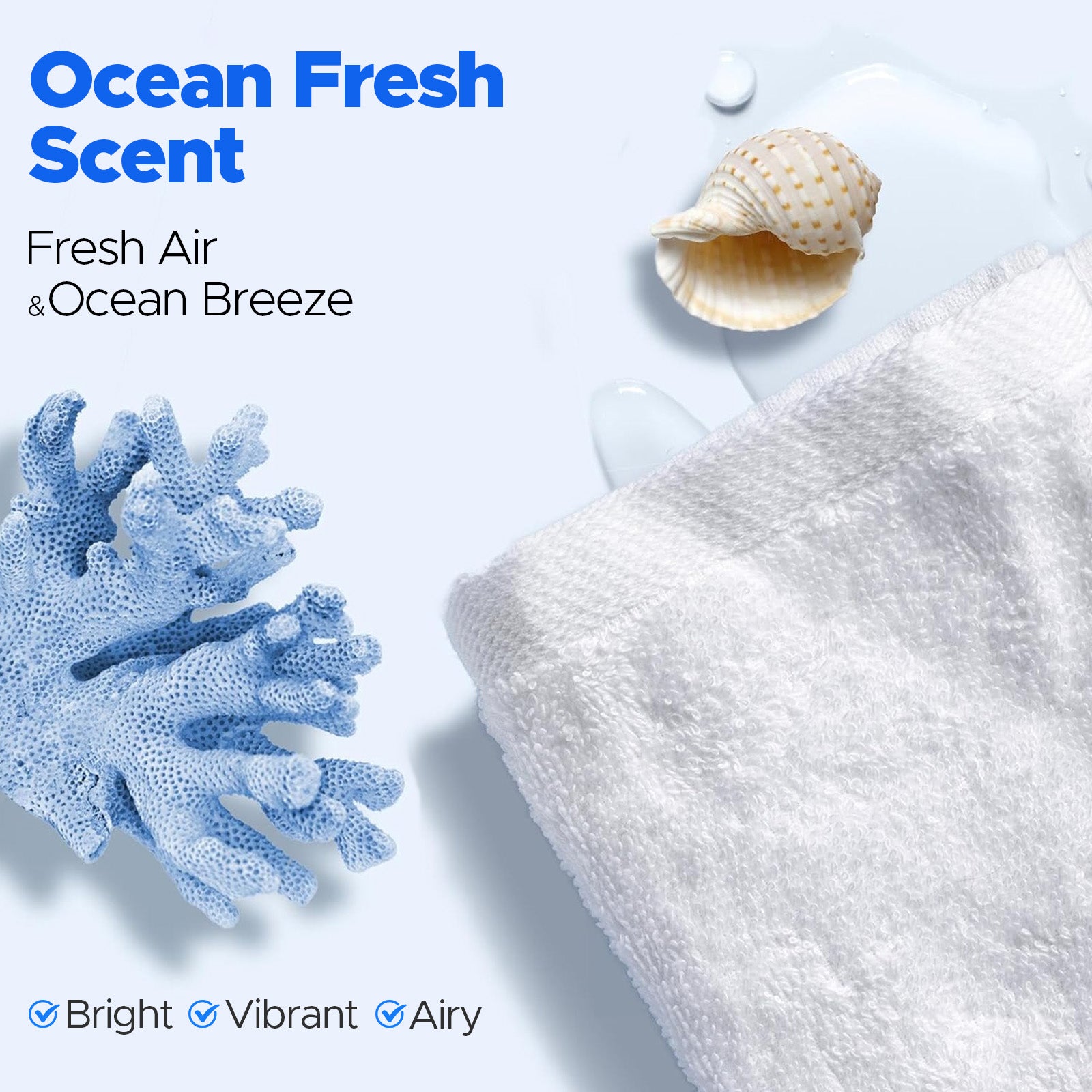 APHOUSE In-Wash Scent Booster Laundry Beads, Ocean Fresh Scent, Odor Blasters Long Lasting Freshness & Odor Eliminator for Laundry, HE Safe, 24 oz