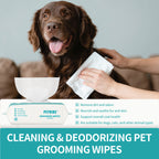 Petribe Dog Grooming Wipes, Unscented, 200 Count, Ultra Soft Dog &amp; Cat Wipes for Paws, Ears, Face, and Skin, Vet Recommended