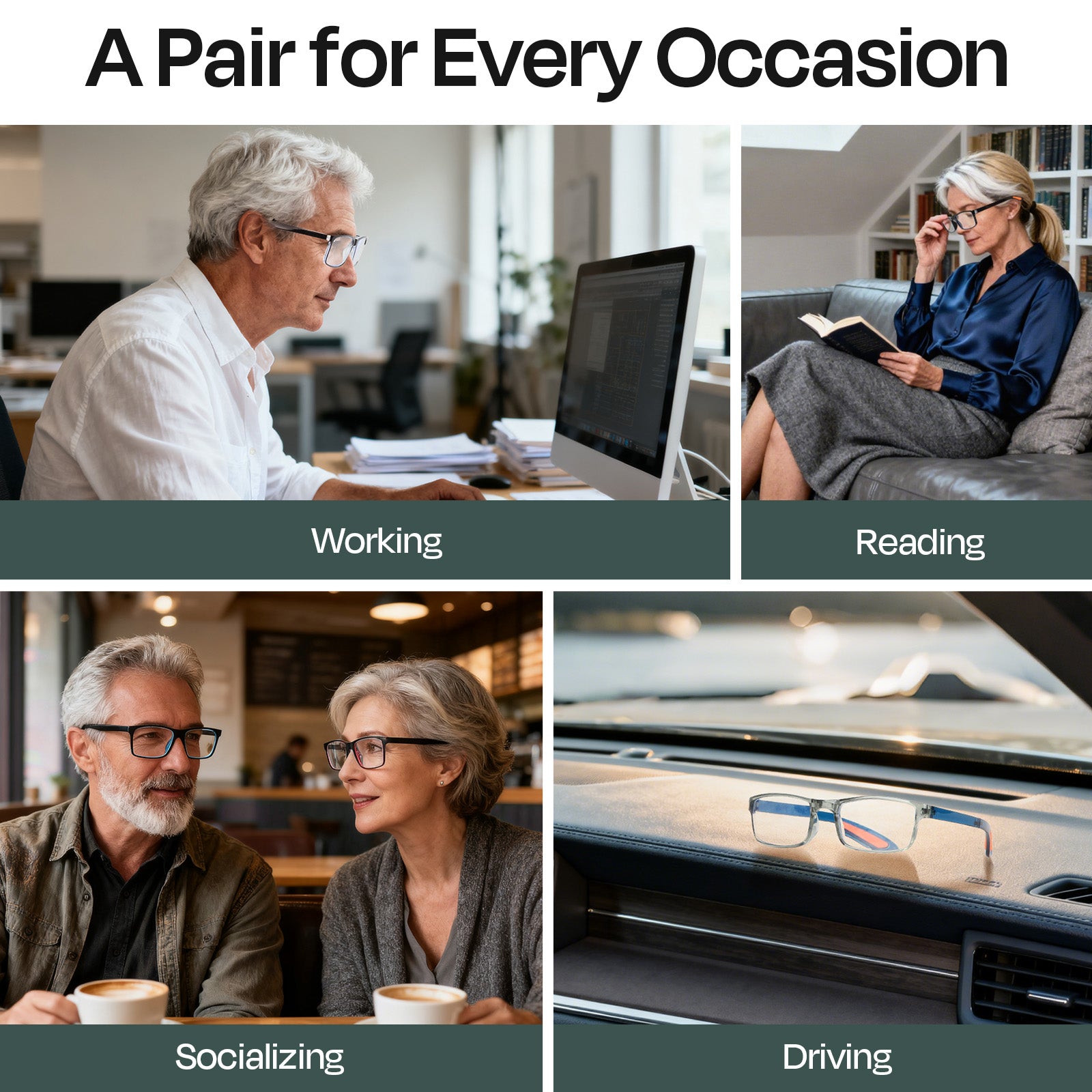 JiaLie Reading Glasses for Men Blue Light Blocking Unisex Rectangular Reading Glasses Foldable Readers, 3 pack