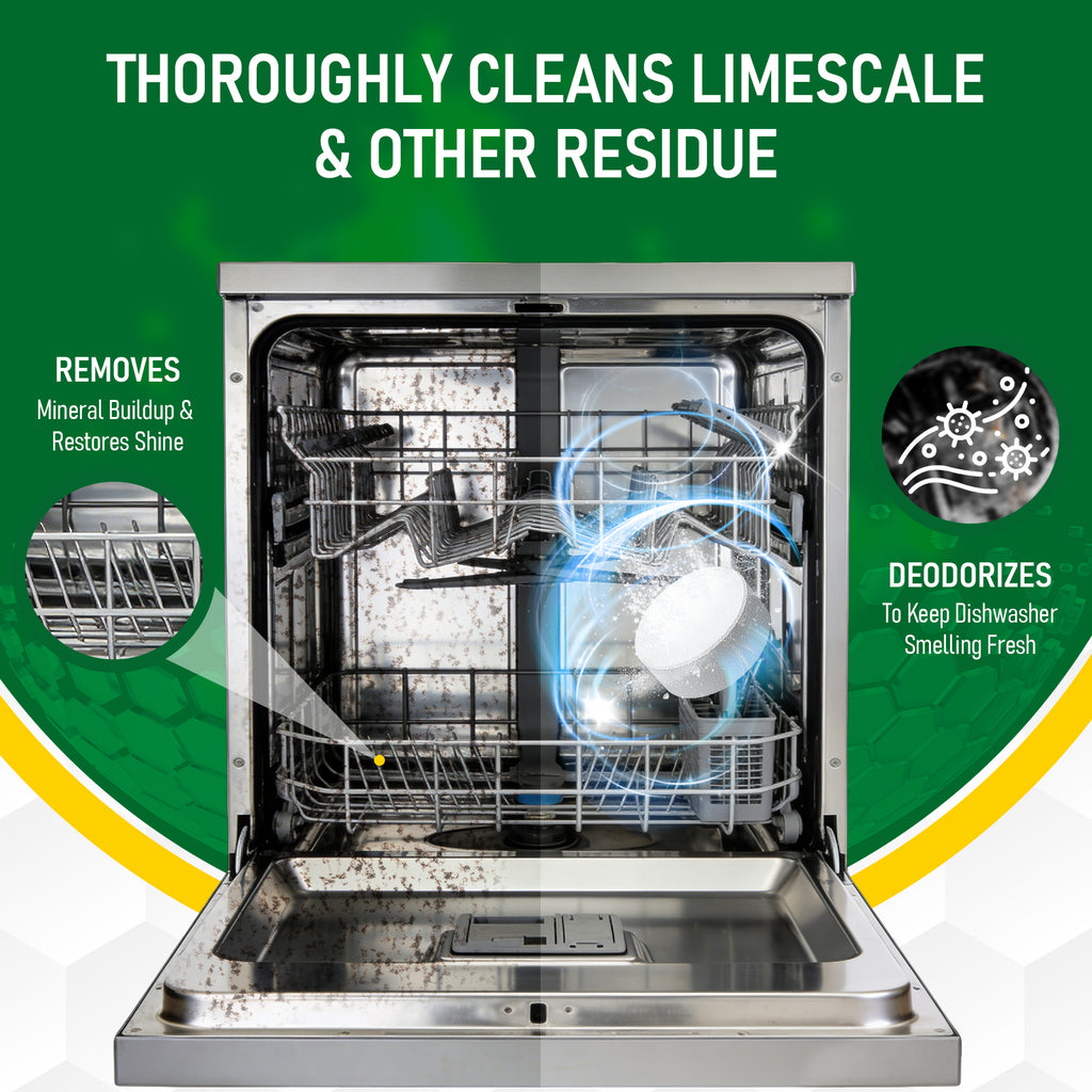 aphouse Dishwasher Cleaner And Deodorizer 12 Tablets, Deep Cleaning Descaler Pods for Dish Washer Machine, Heavy Duty, Septic Safe, Helps Power Away Odor Causing Bacteria, Limescale