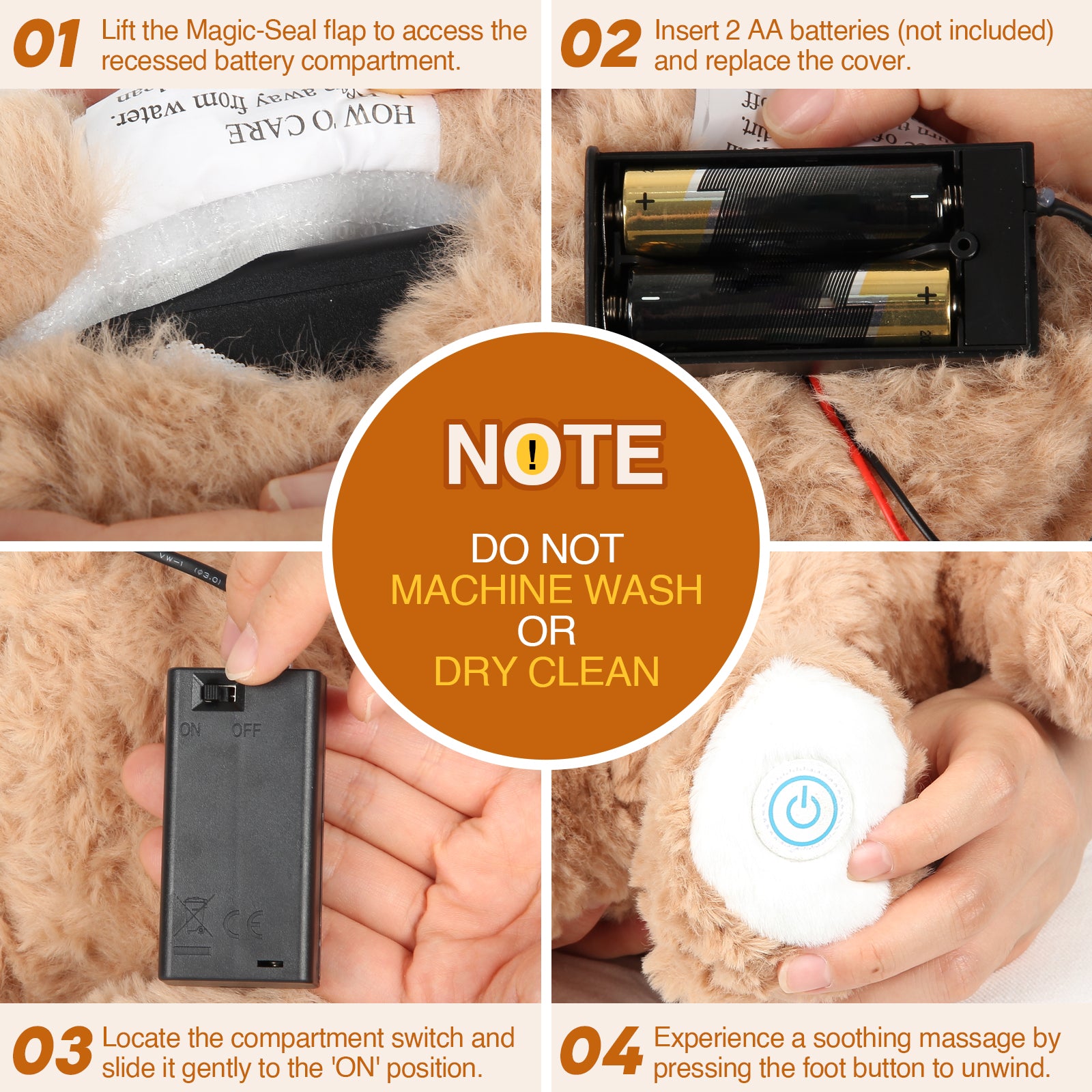 JiaLie Bunny Huggable Massager with Vibration, Rabbit Vibrating Massager for Neck Back, Relaxing, Animal Electric Massager, Portable Travel Gift for Women & Men