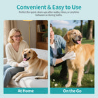PETRIBE Pet Wipe Gloves for Dogs, 24pcs Aloe Vera Scent, Hypoallergenic Hydrating & Nourish Fur Dog Grooming Glove Wipes