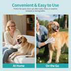 PETRIBE Dog Wipes Cleaning Deodorizing, Pet Glove Bath Wipes, Remove Dirt, Pet Grooming Cleaning Wipes for Dogs & Cats, Daily Care & Traveling, 24PCS