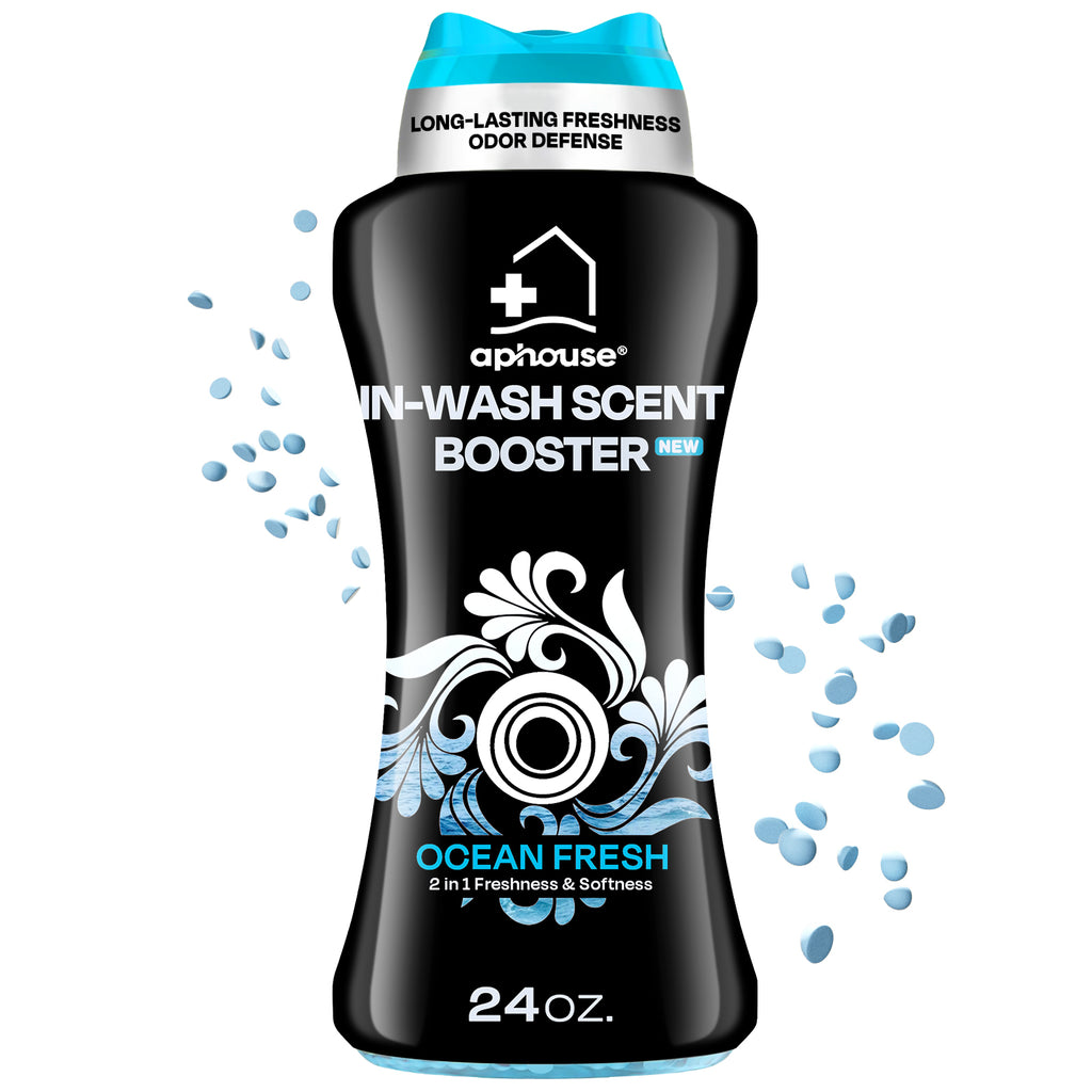 aphouse Laundry Scent Booster Beads, Long Lasting Freshness, Ocean Fresh Scent, 2 in i Freshness & Softness, For Clothes & All Washing Machines, 24 oz, New