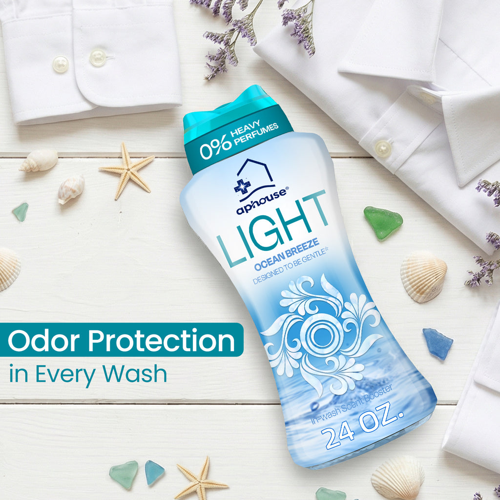 aphouse Light In-Wash Scent Booster Laundry Beads, No Heavy Perfumes, Ocean Breeze Scent, Long Lasting Freshness & Odor Eliminator for Laundry, HE Safe, 24 oz