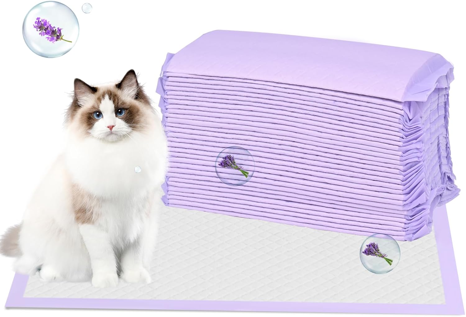 30 Ct Lavender Scented Cat Litter Pads 17*11in