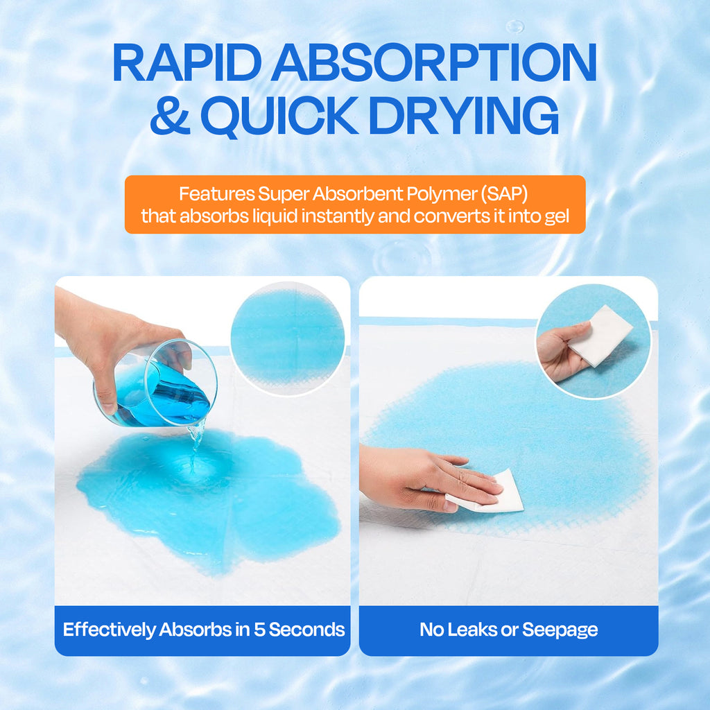 PETRIBE  50-count Extra Large Dog Pads, 28x34 Inch Super Absorbent Puppy Training Pads with Leak-Proof Backing for Dogs, Puppies & Cats