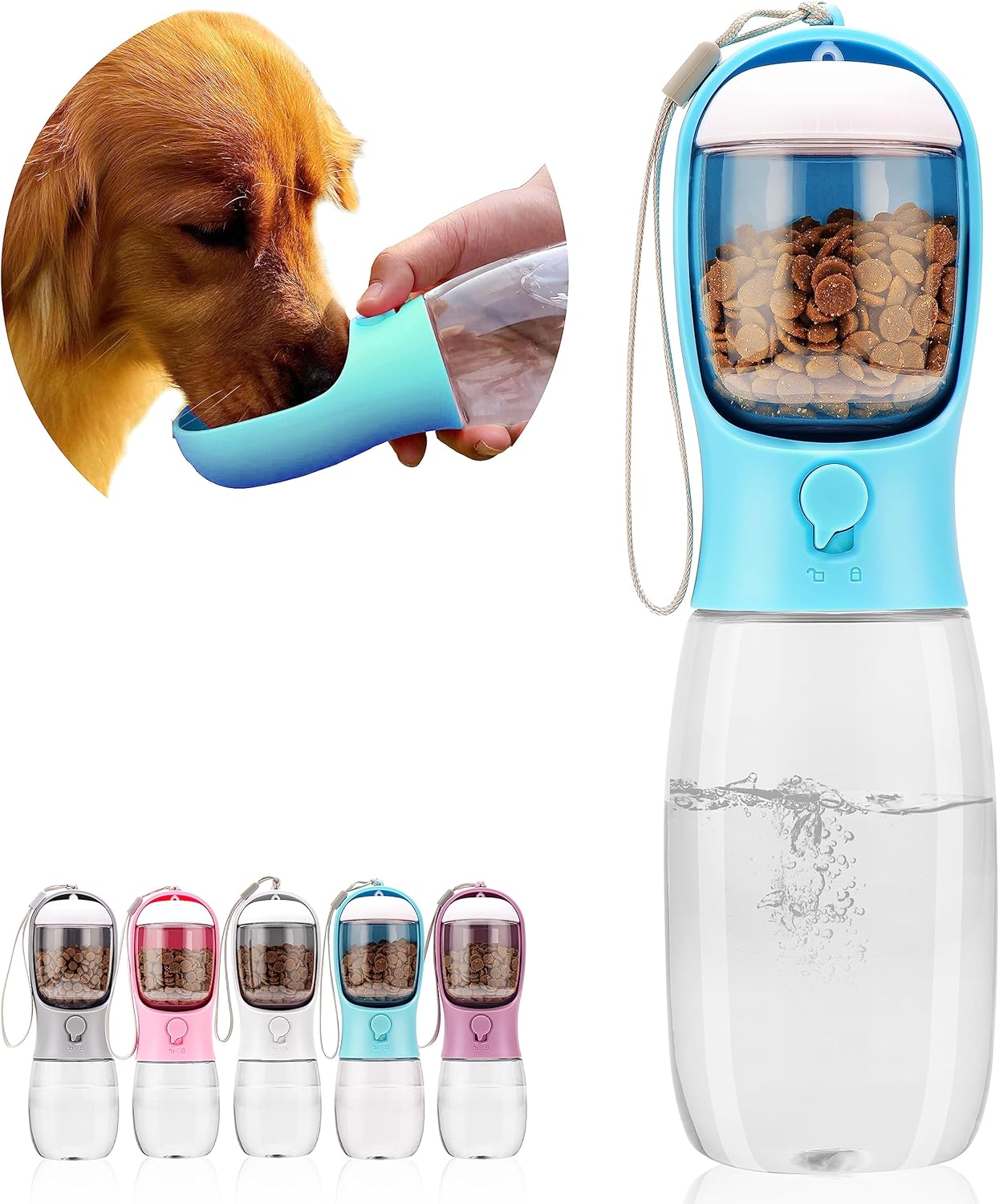 3 In 1 Dog Water Bottle, 21 Oz