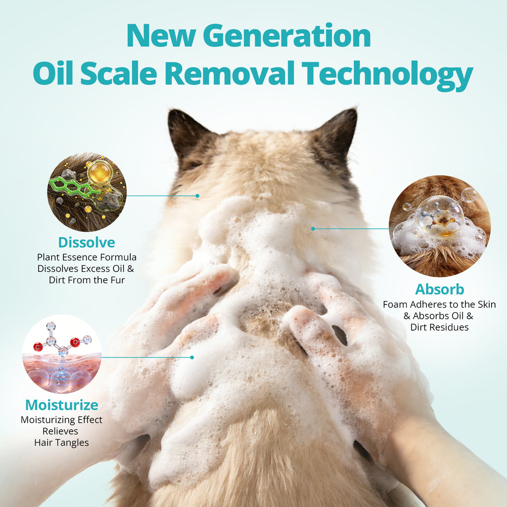 PETRIBE Cat Waterless Shampoo, No Rinse Dry Bath Foam, Hypoallergenic & Detangling, Odor Control,Vet-Recommended for Kittens/Cats