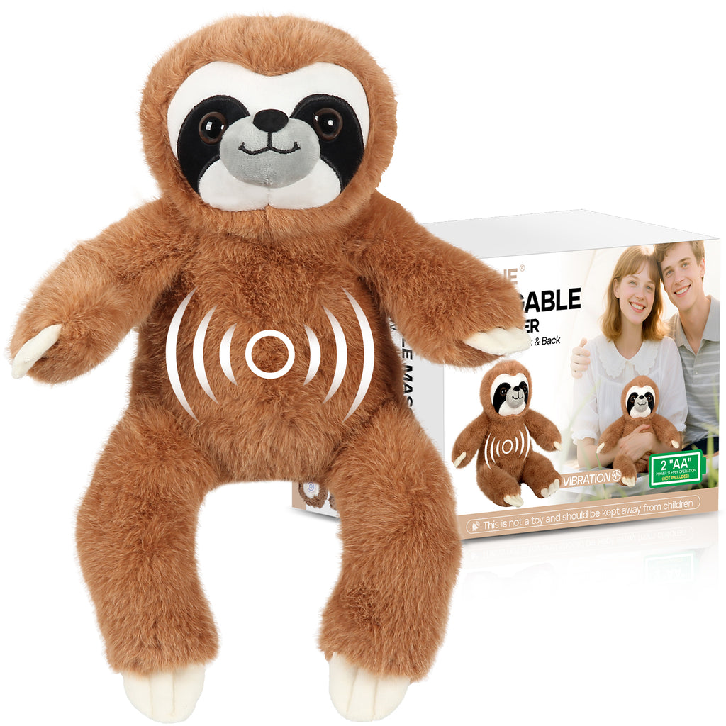 Sloth Huggable Massager with Vibration, Vibrating Massager for Neck Back, Relaxing, Animal Electric Massager, Valentine's Day Gift for Women & Men & Children