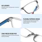 JiaLie Reading Glasses for Men Blue Light Blocking Unisex Rectangular Reading Glasses Foldable Readers, 3 pack