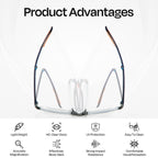 JiaLie Reading Glasses for Men Blue Light Blocking Unisex Rectangular Reading Glasses Foldable Readers, 3 pack